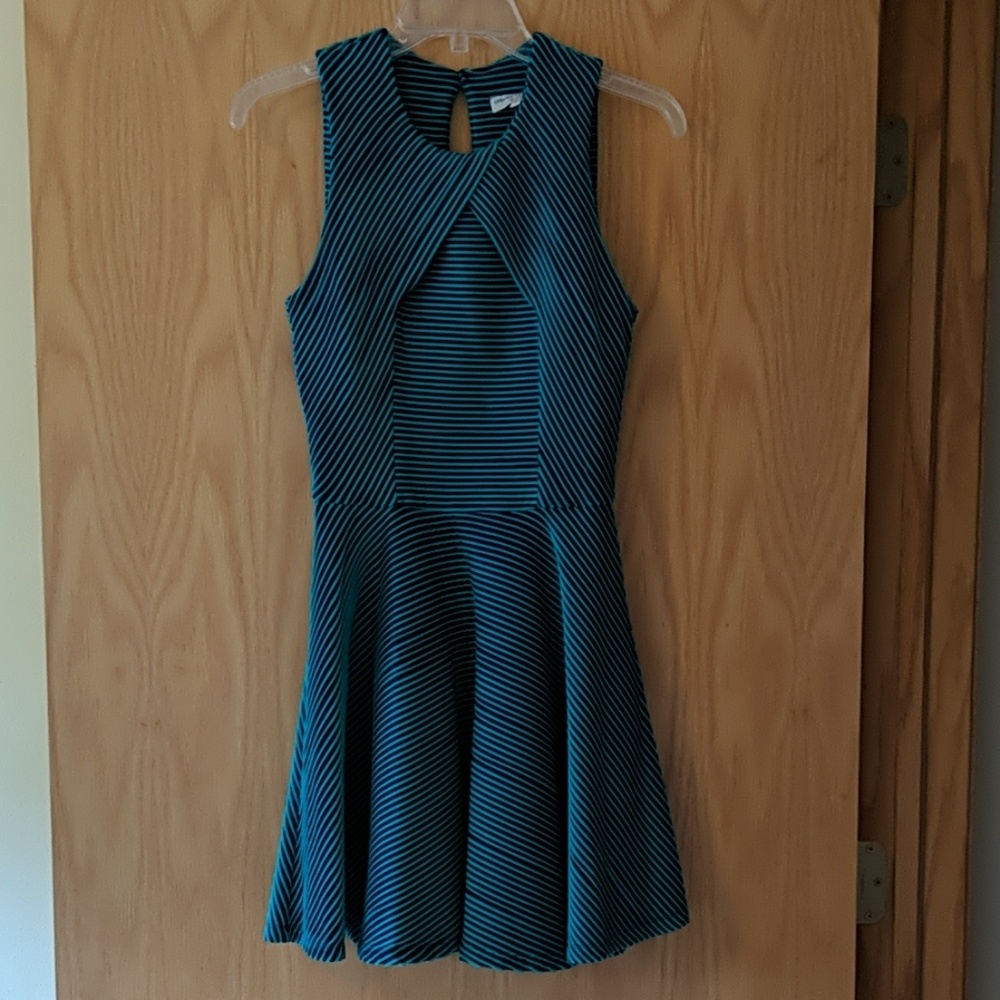 Opening Ceremony Blue Green Stripe Dress 2